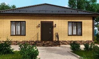 Проекты одноэтажных домов из кирпича | Строй-Мрс - Амурск от 3646 рублей
