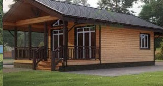 Проект одноэтажного дома из бруса с террасой - Строительство в Амурске от Строй-Мрс от 135395 руб.
